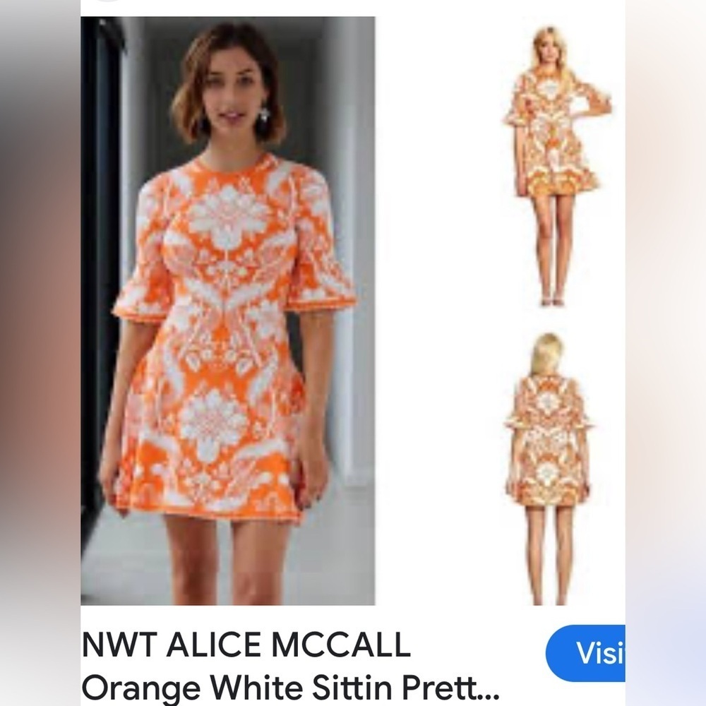 Alice McCall Orange White Dress size small